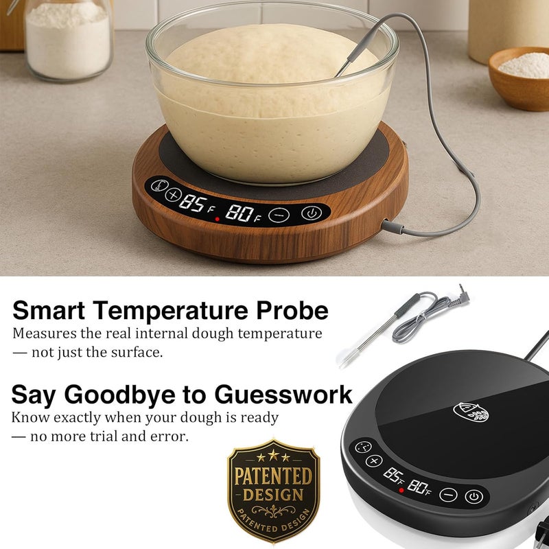Risecret Pro 2026 Larger Sourdough Starter and Dough Warmer– Upgraded with Real-Time Dough Probe, Dual-Temp Display, 70-110°F Precision Control, 24H Timer Game Changer for Home Bakers Black - Image 5